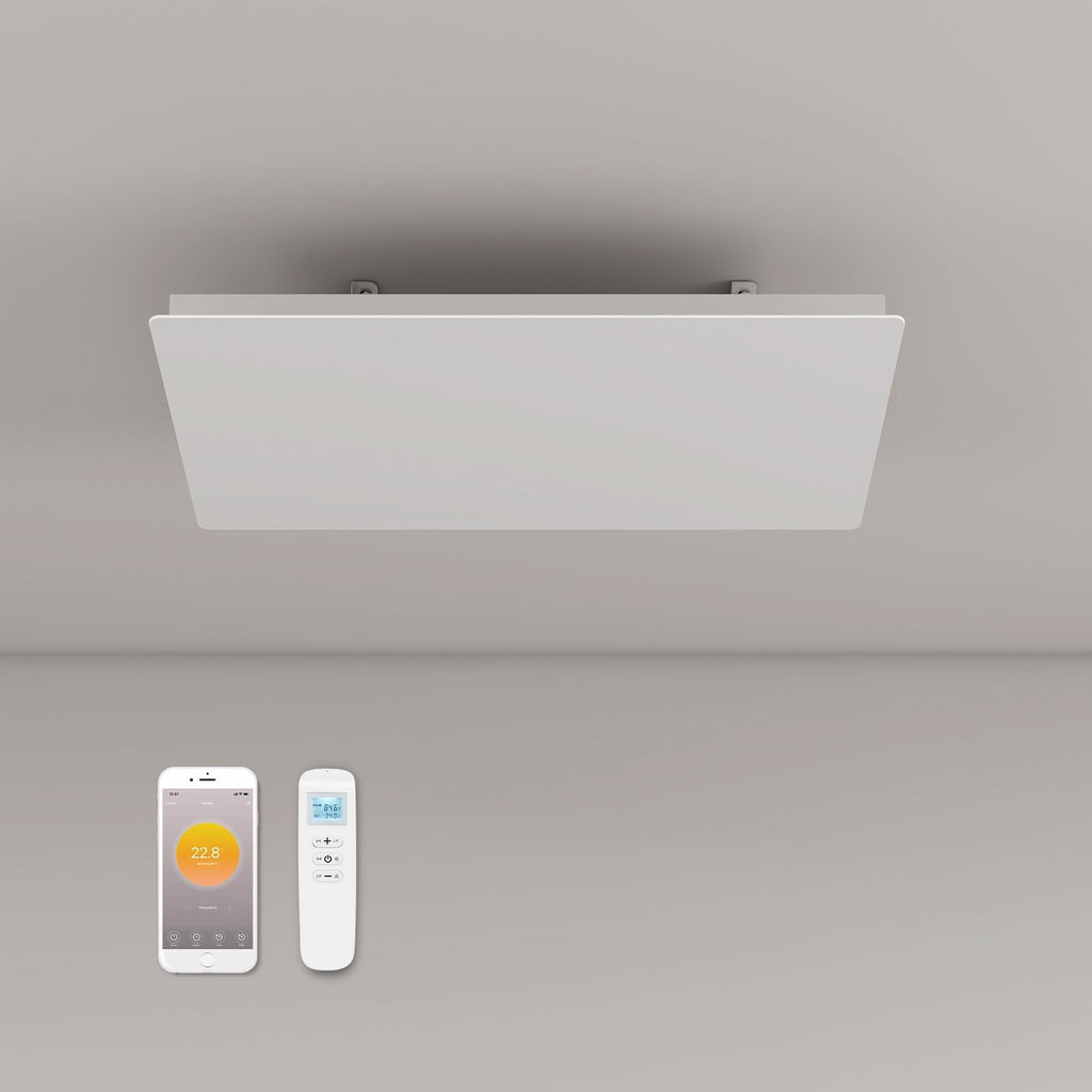 Modern Infrared Ceiling Heater with Thermostat and Optional LED Lighting