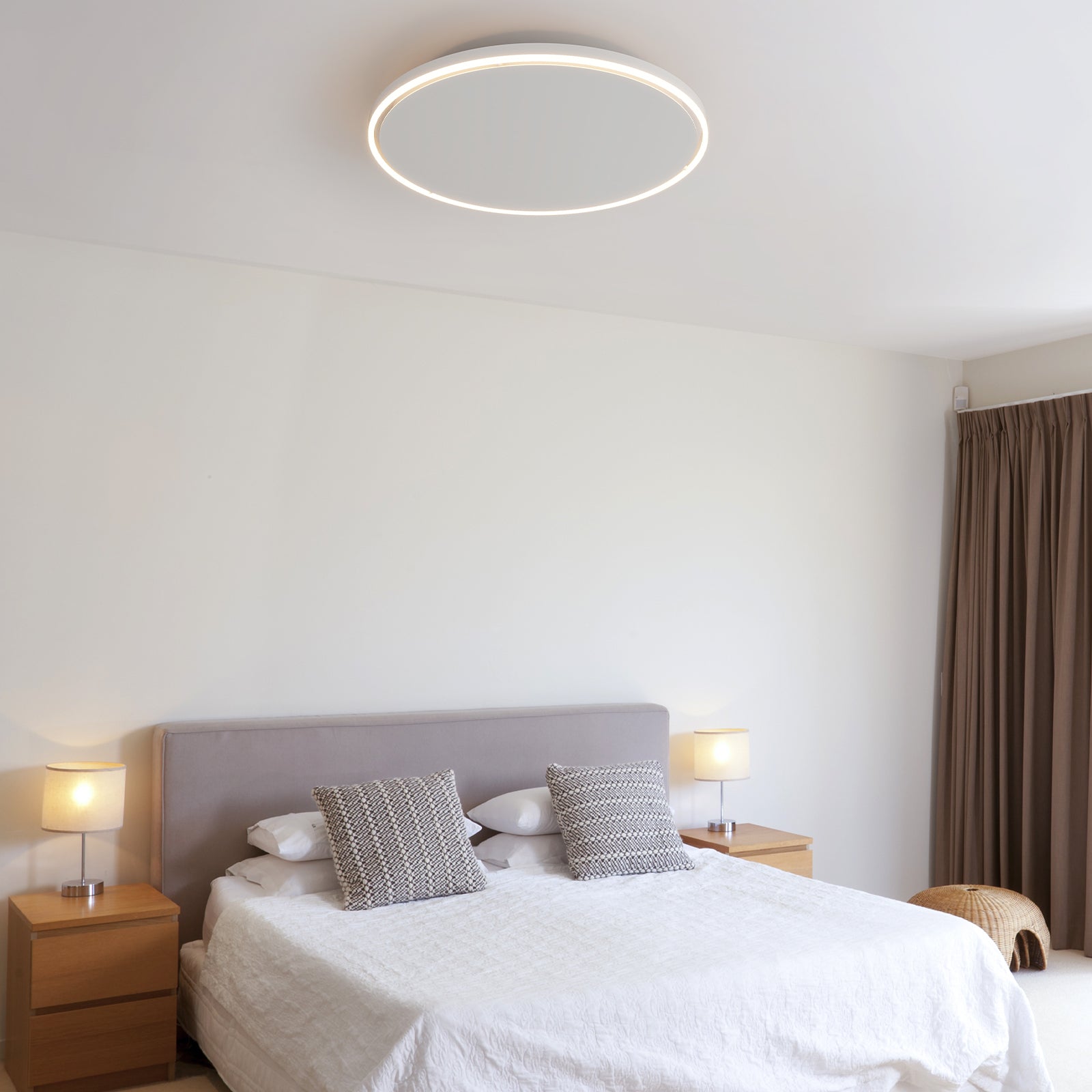 Round Infrared Ceiling Heater with LED Lighting & Thermostat