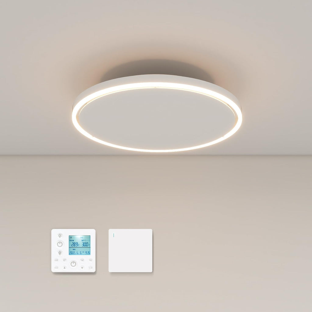 Round Infrared Ceiling Heater with LED Lighting & Thermostat