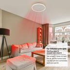 Round Infrared Ceiling Heater with LED Lighting & Thermostat