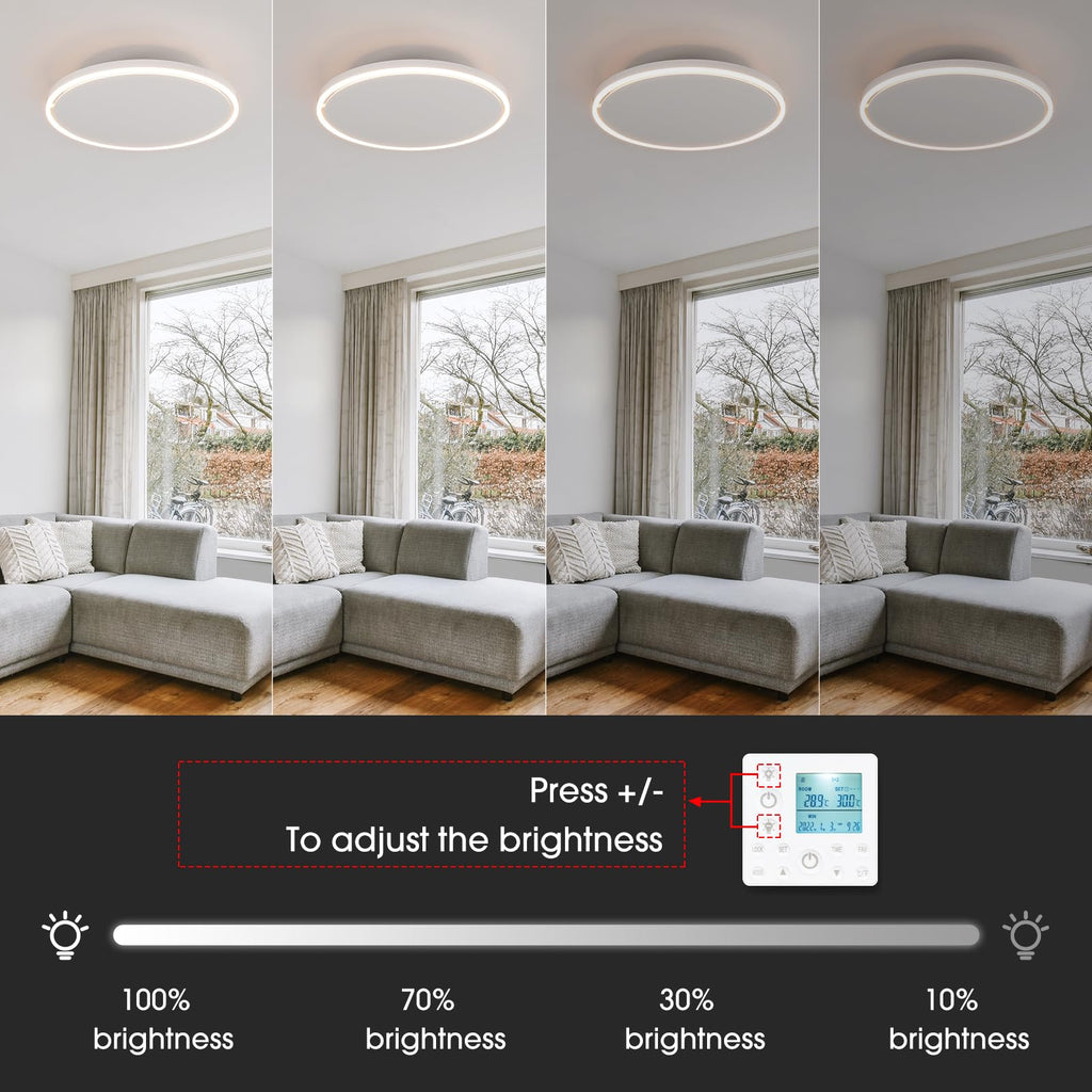 Round Infrared Ceiling Heater with LED Lighting & Thermostat