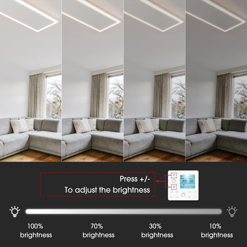 Modern Infrared Ceiling Heater with Thermostat and Optional LED Lighting
