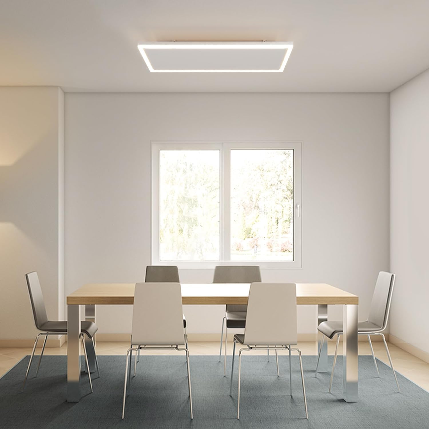 Modern Infrared Ceiling Heater with Thermostat and Optional LED Lighting
