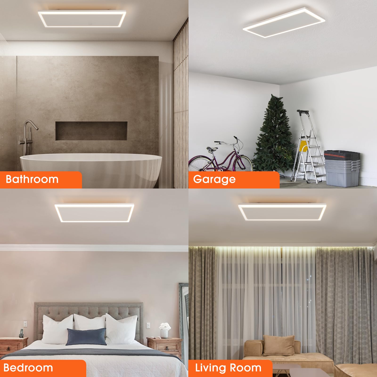 Modern Infrared Ceiling Heater with Thermostat and Optional LED Lighting