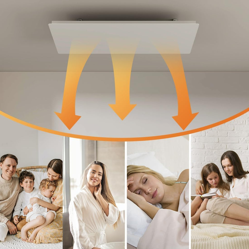 Modern Infrared Ceiling Heater with Thermostat and Optional LED Lighting