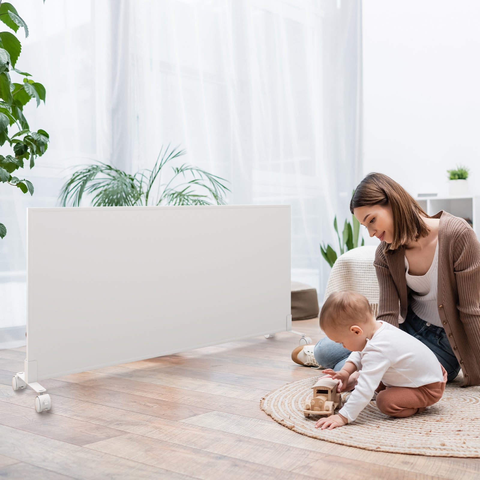 Smart WLAN Far Infrared Heater with Rollers and Built-in Thermostat