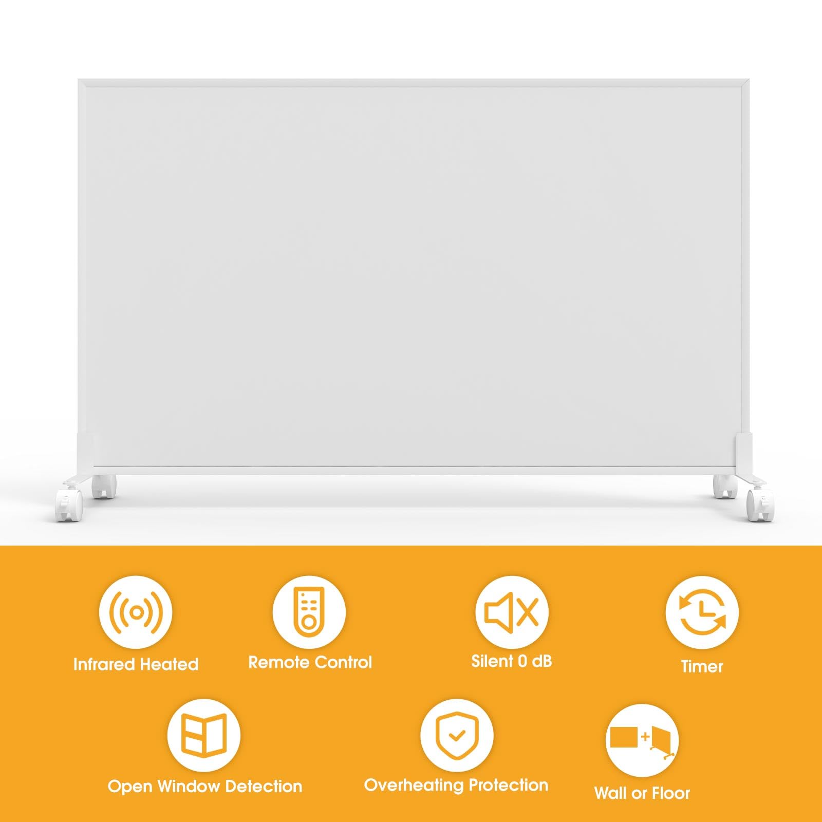 Smart WLAN Far Infrared Heater with Rollers and Built-in Thermostat