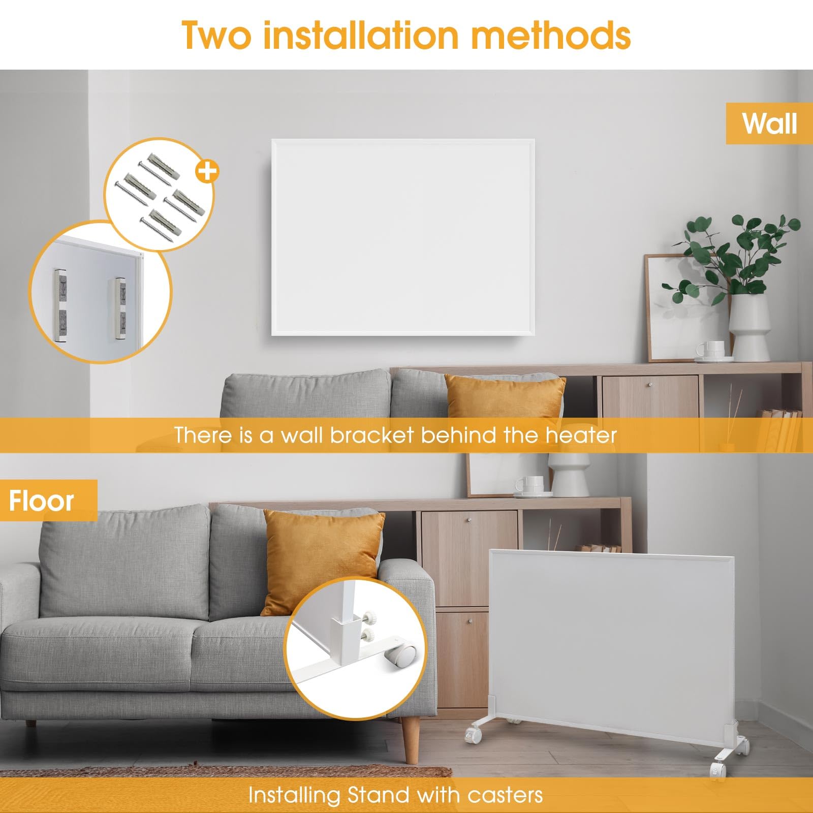 Smart WLAN Far Infrared Heater with Rollers and Built-in Thermostat