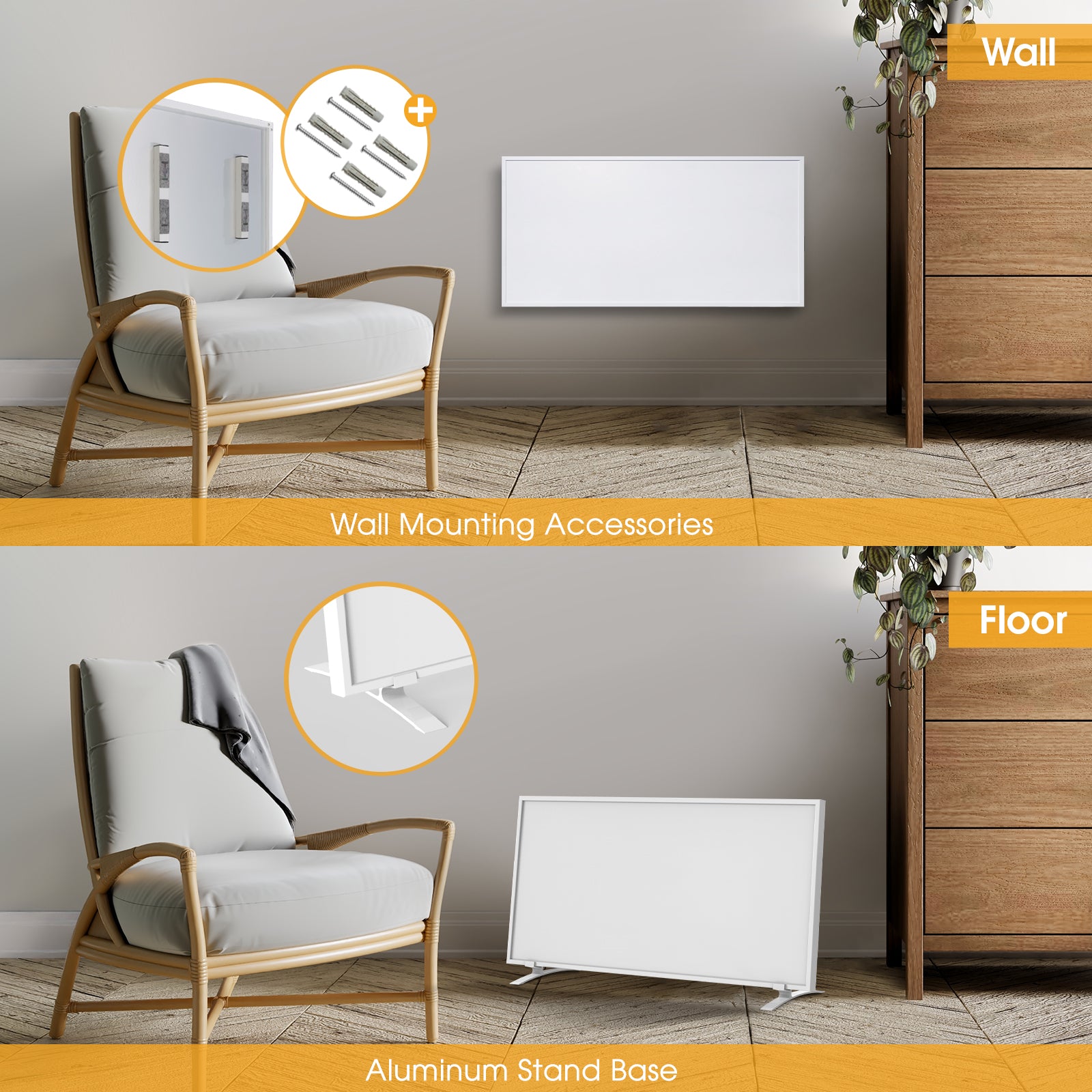 Free Standing Infrared Panel Heater with Switch Control