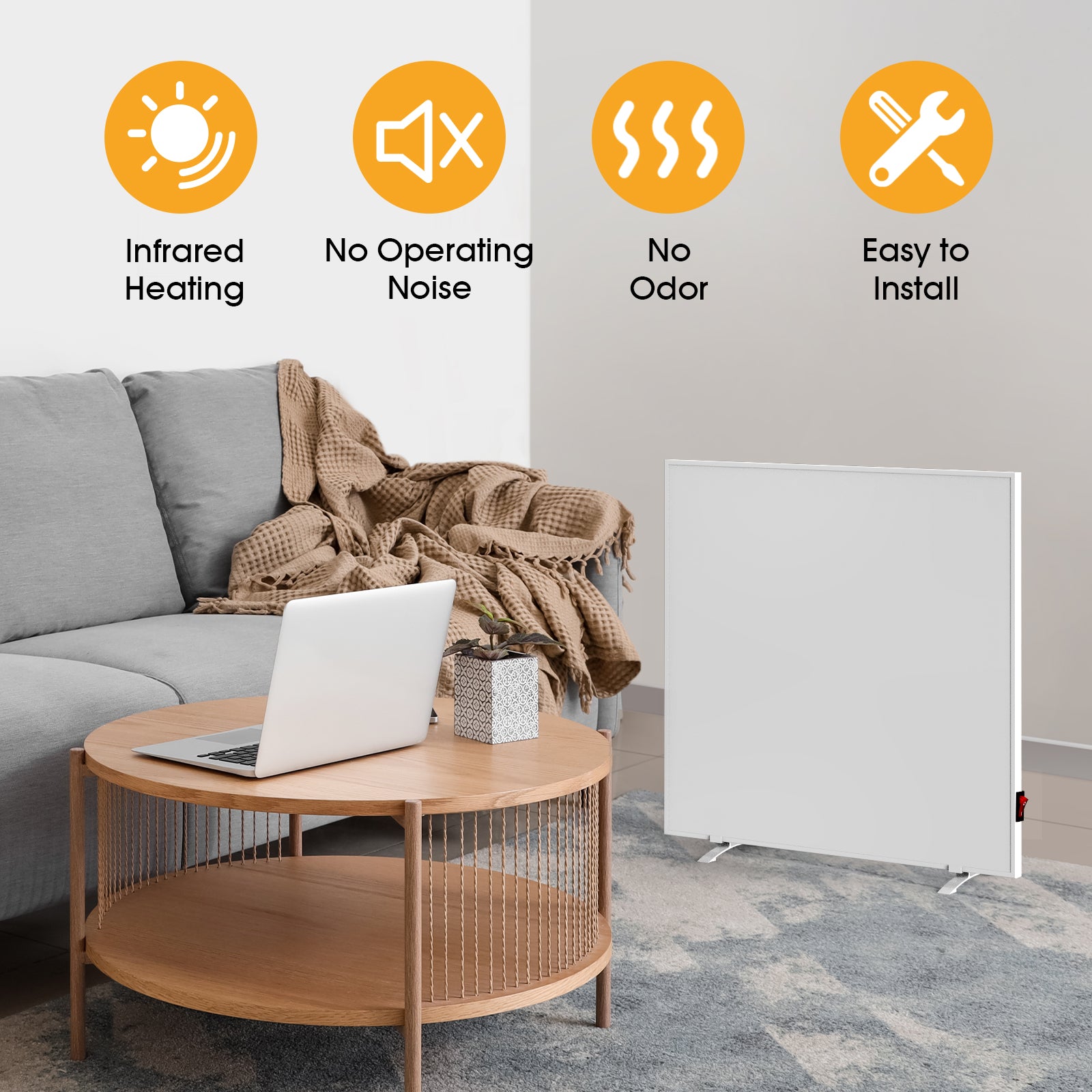 Free Standing Infrared Panel Heater with Switch Control