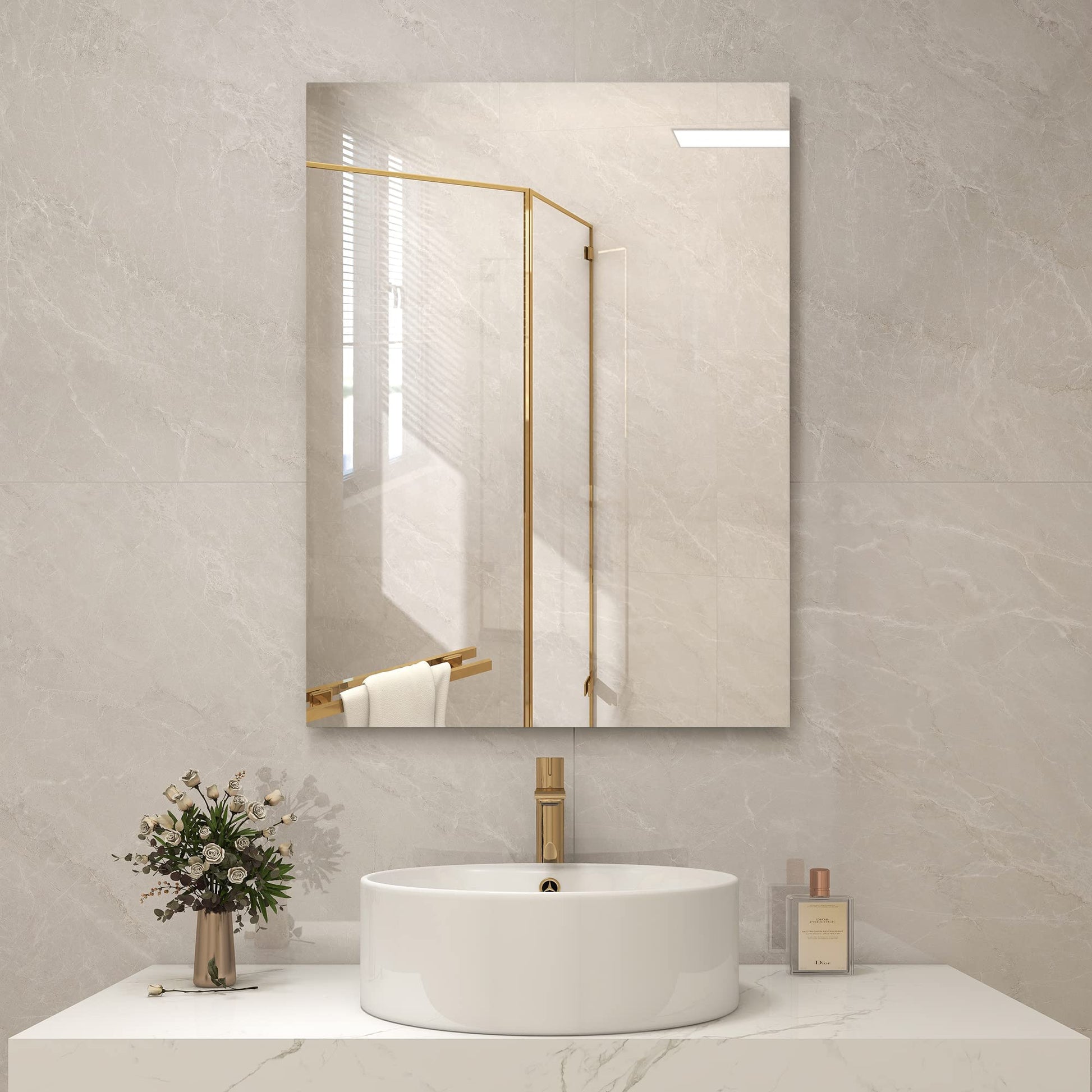 Infrared Bathroom Mirror Heater with Optional LED Light