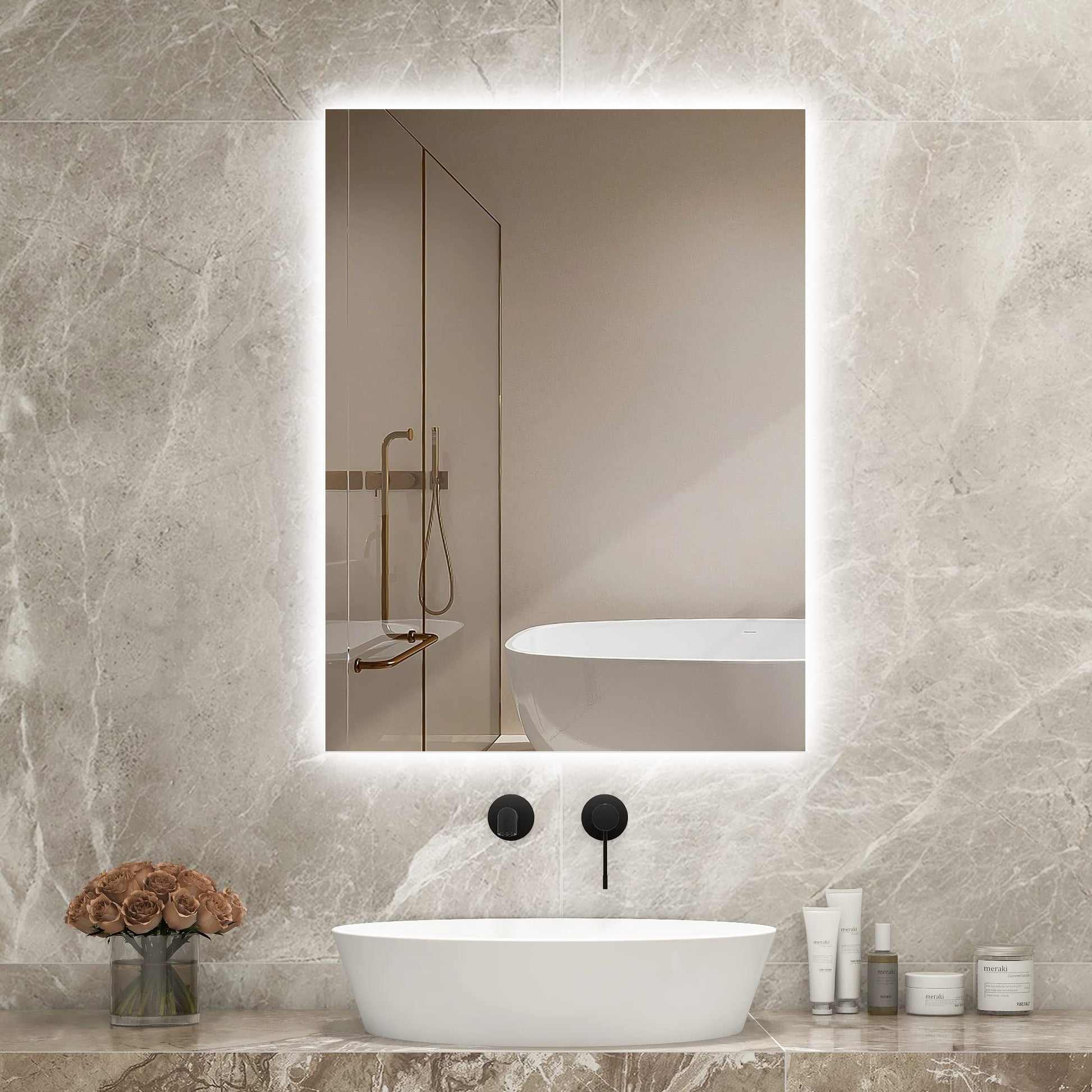 Infrared Bathroom Mirror Heater with Optional LED Light
