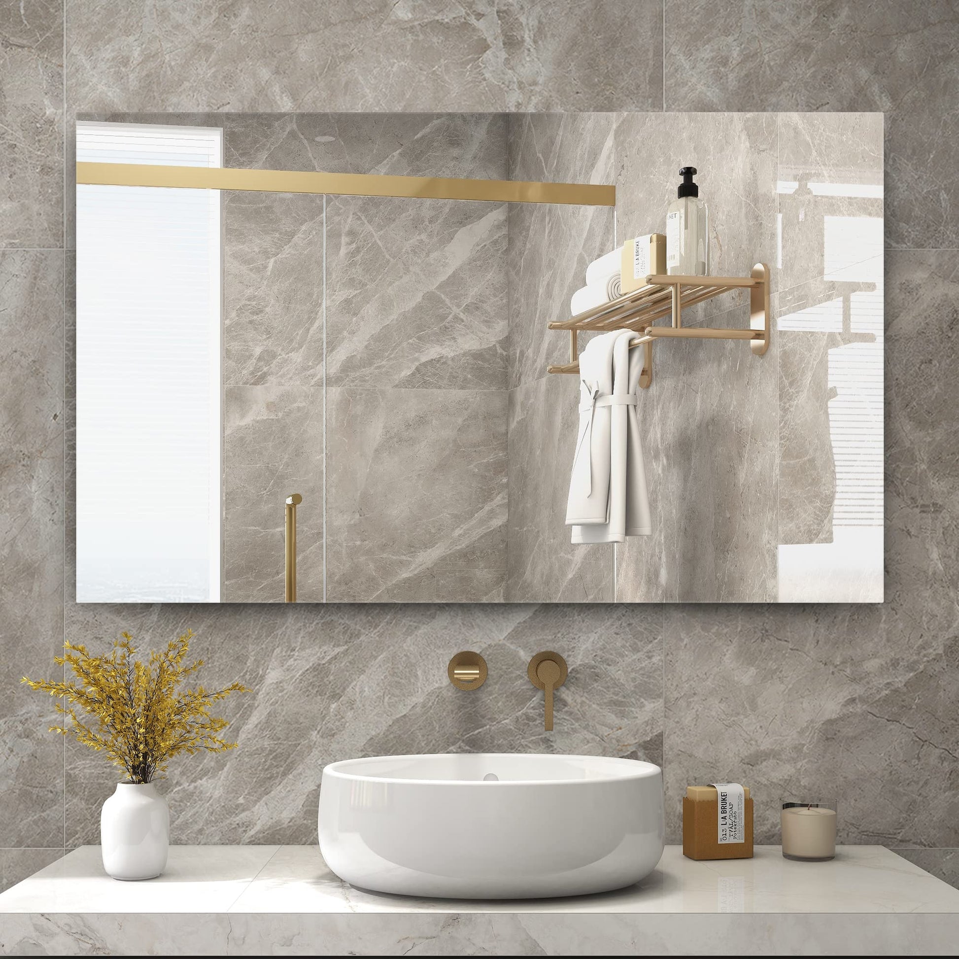 Infrared Bathroom Mirror Heater with Optional LED Light