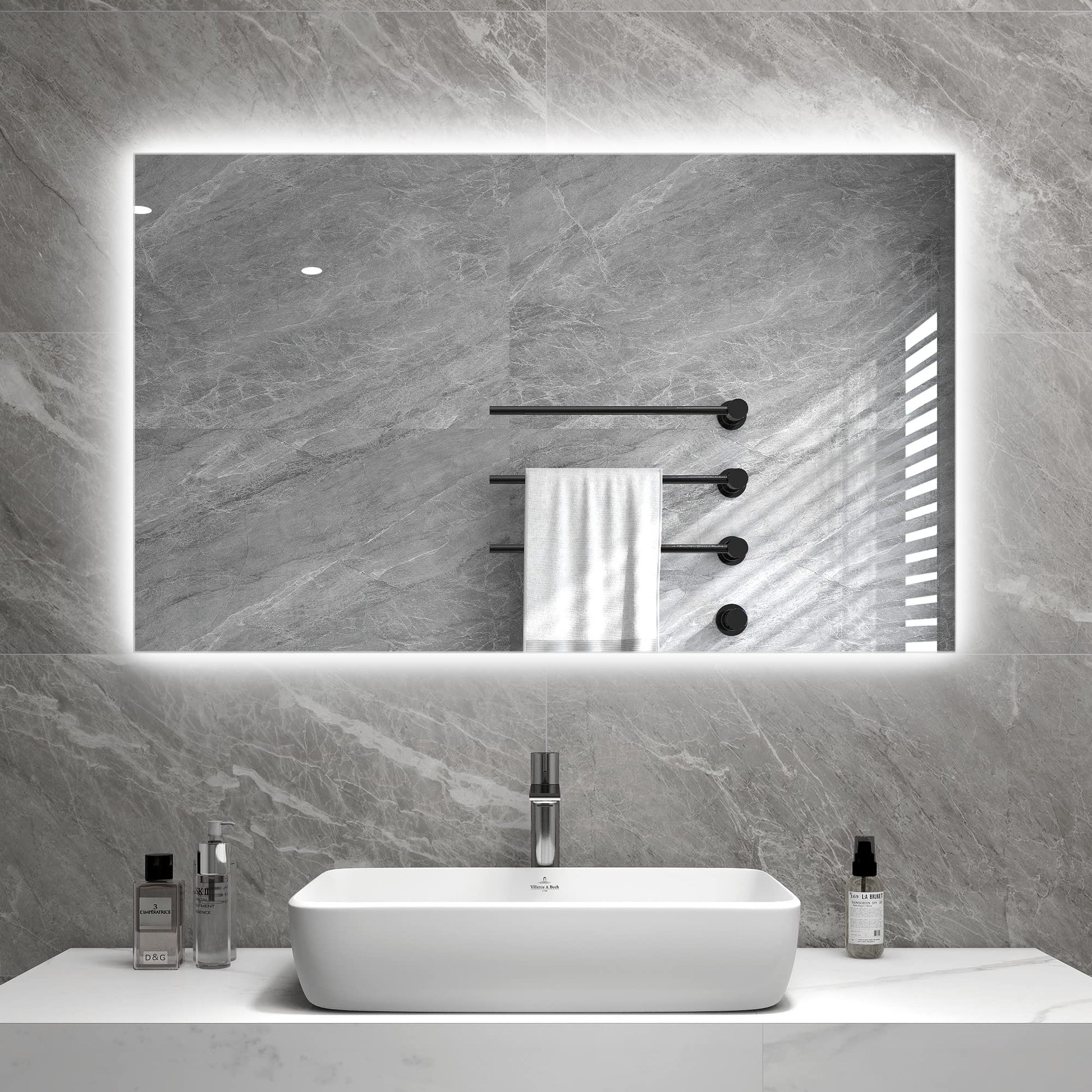 Infrared Bathroom Mirror Heater with Optional LED Light