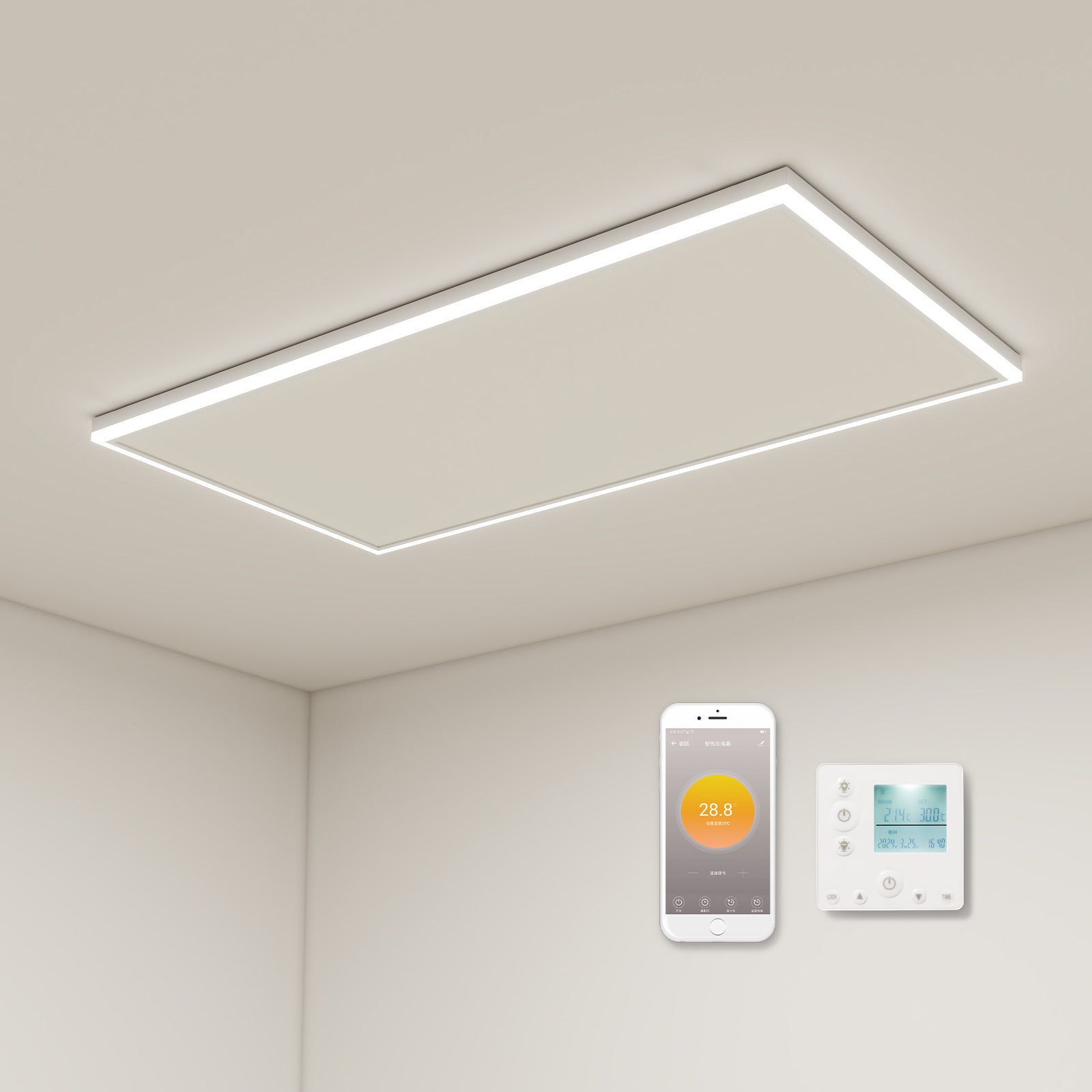 LED Infrared Ceiling Heater with Built-in Thermostat
