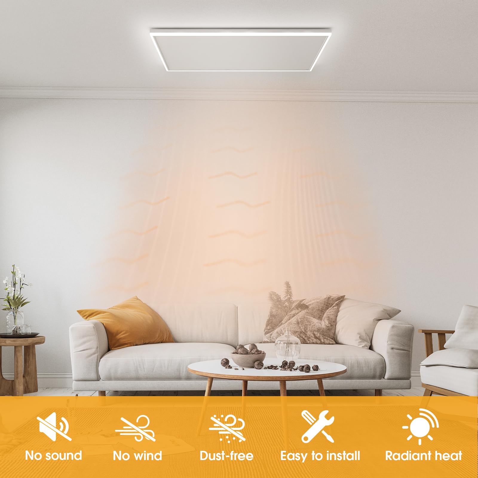 LED Infrared Ceiling Heater with Built-in Thermostat