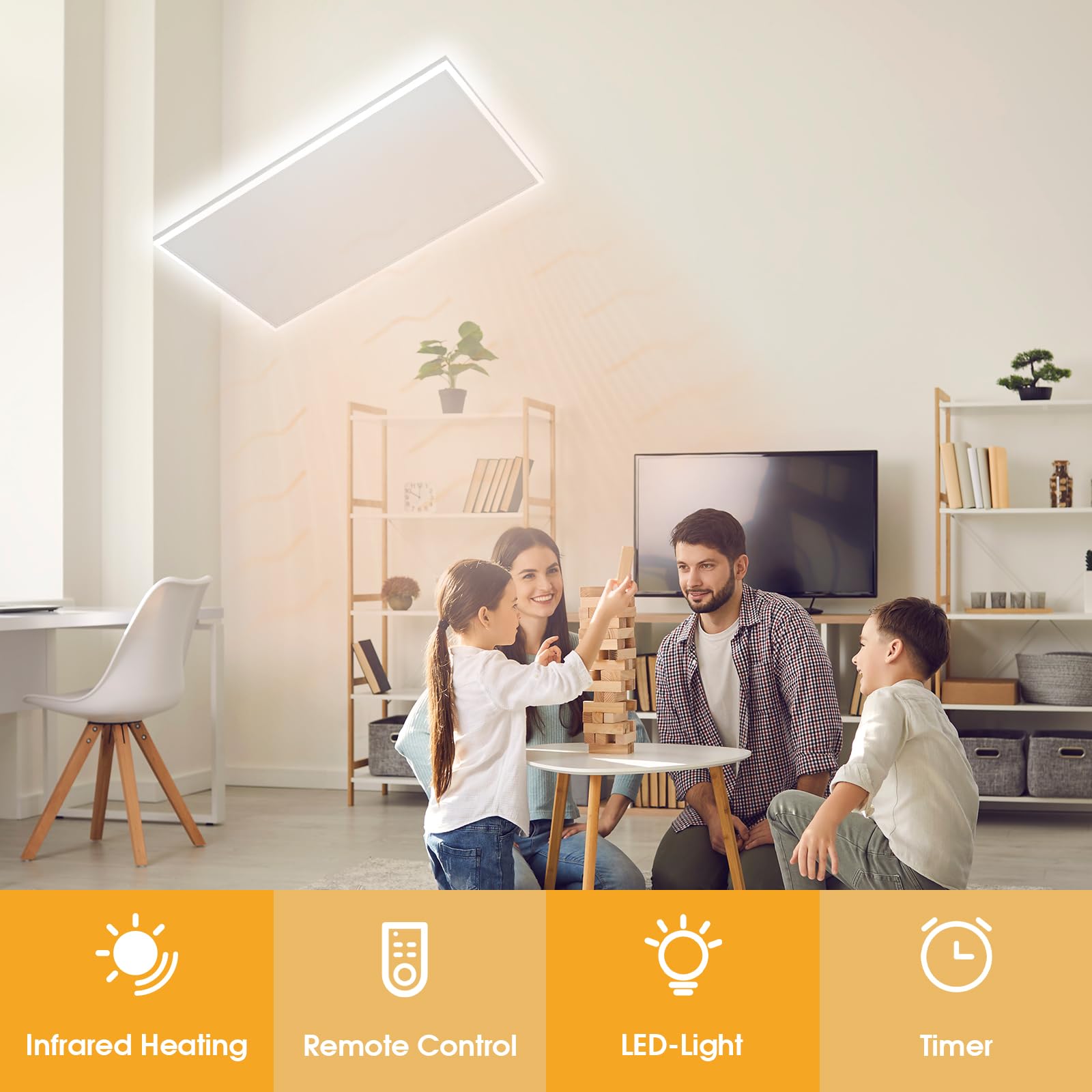 LED Infrared Ceiling Heater with Built-in Thermostat
