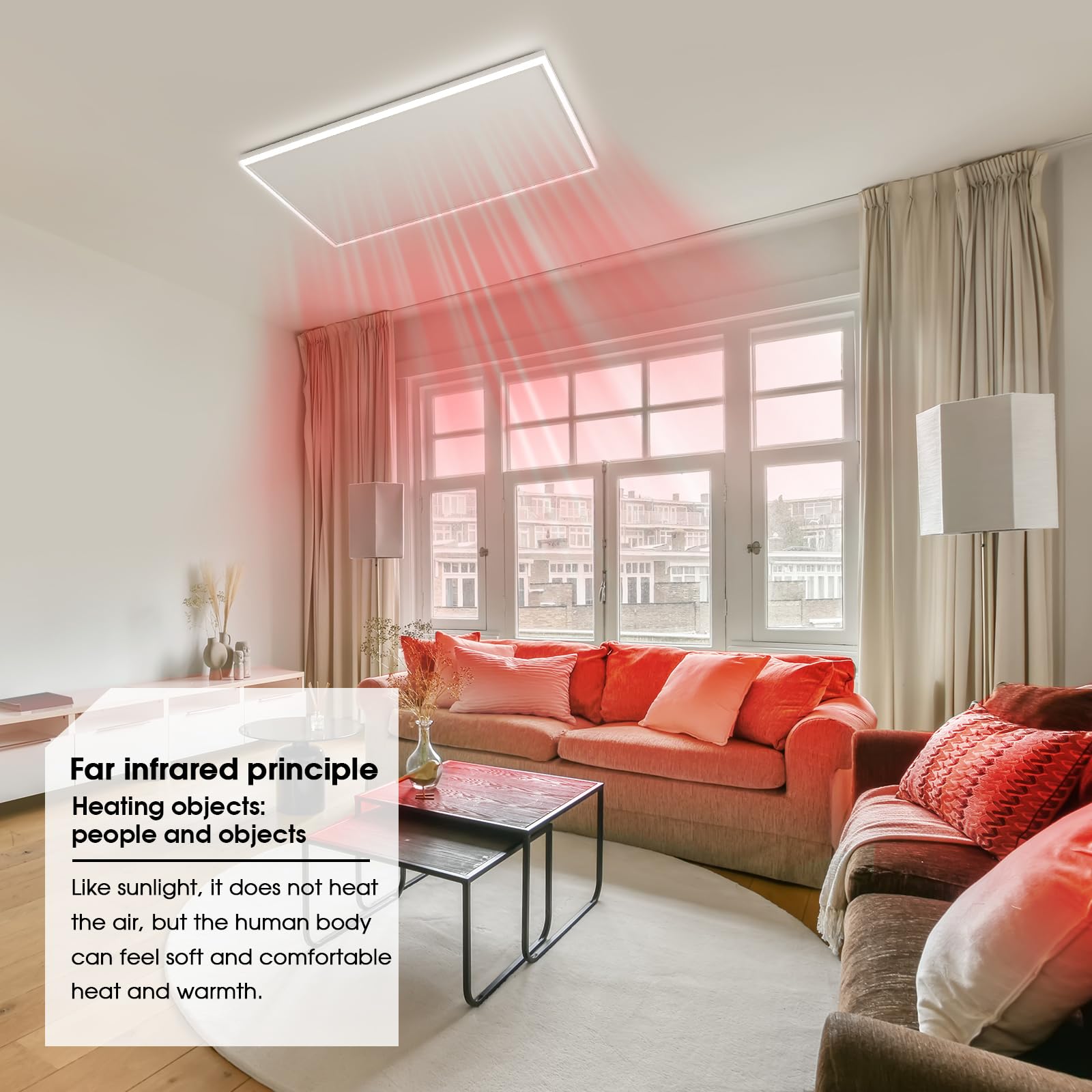 LED Infrared Ceiling Heater with Built-in Thermostat