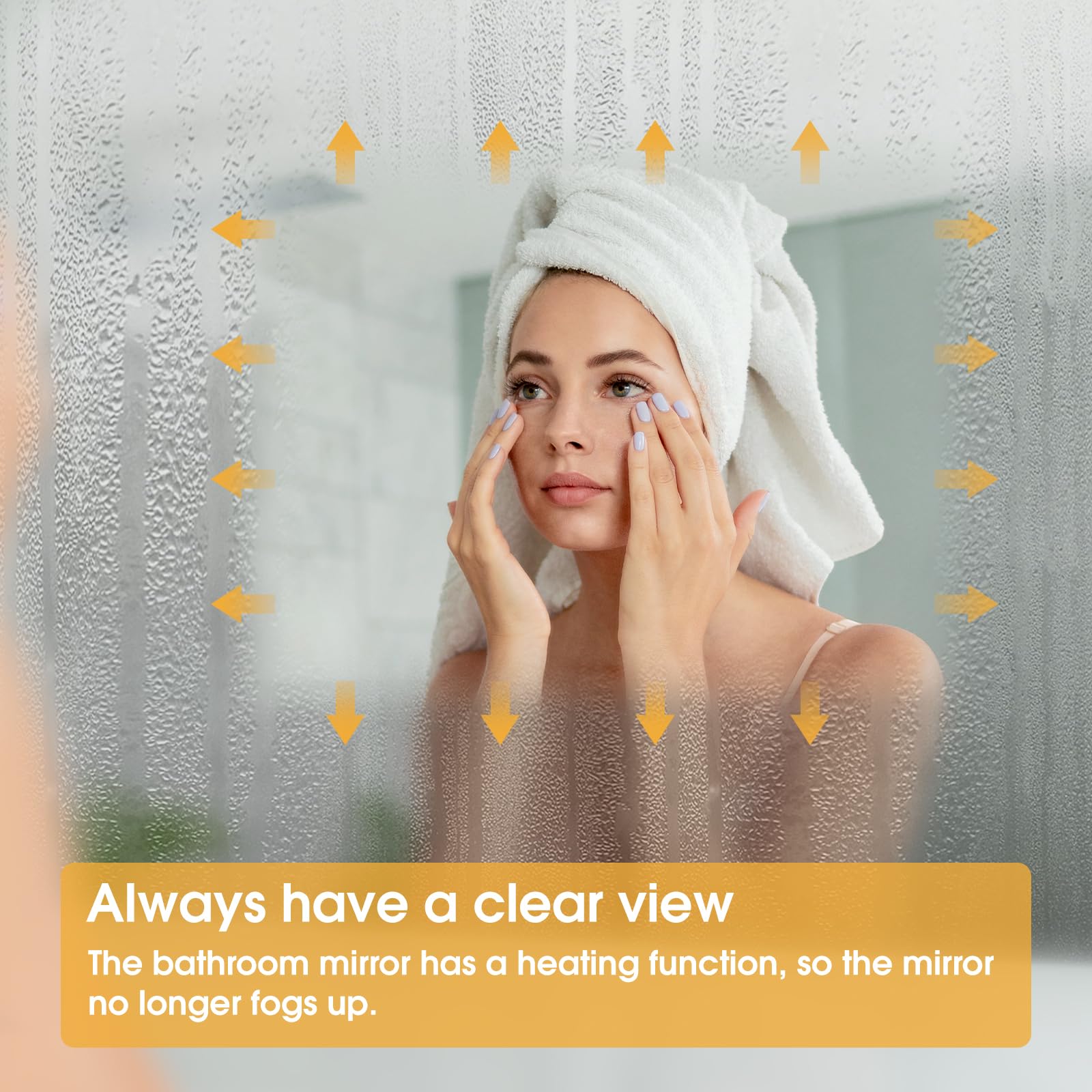 Infrared Bathroom Mirror Heater with Optional LED Light